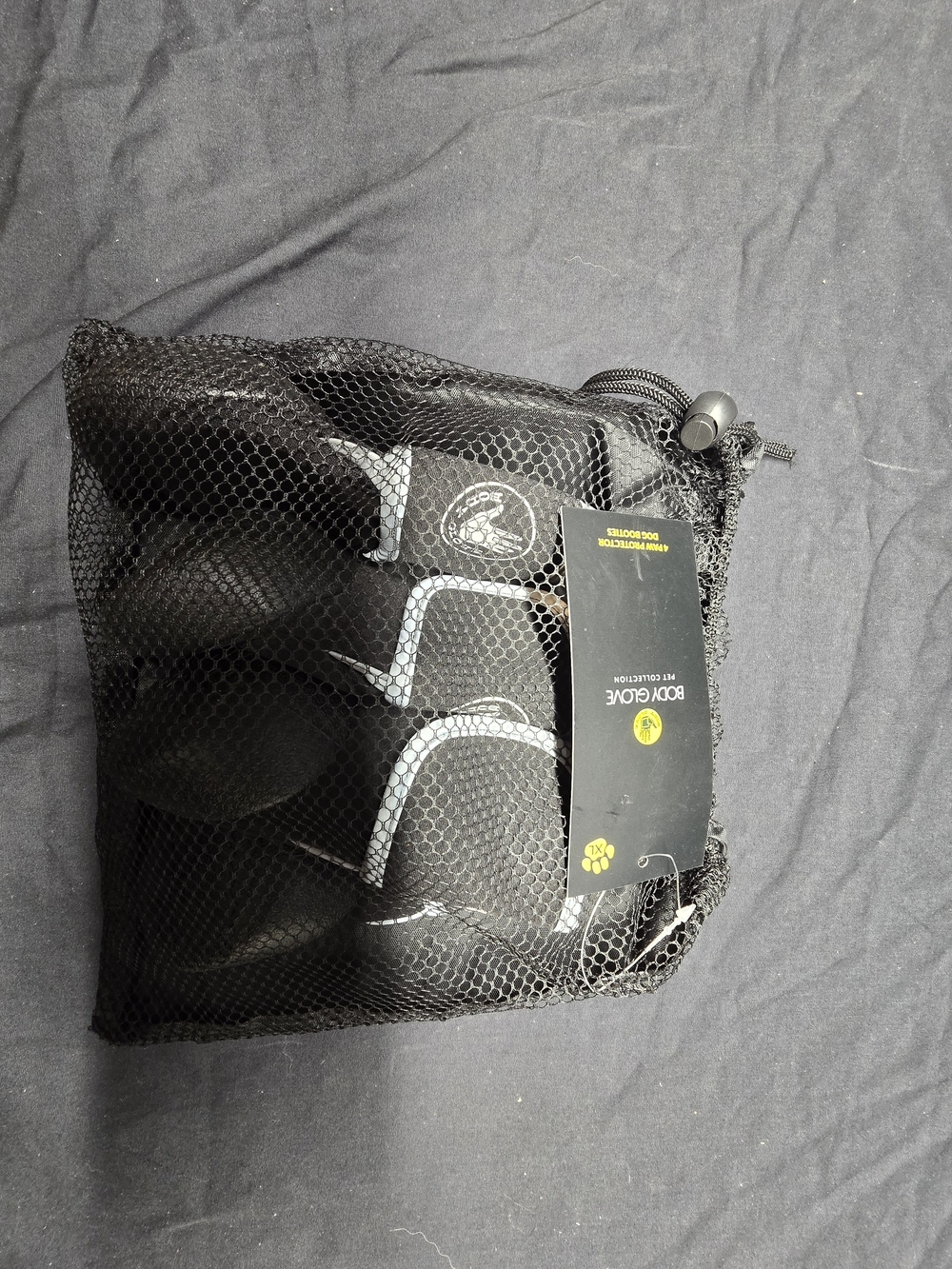 Body Glove Black Dog Paw Protectors with Reflective Trim